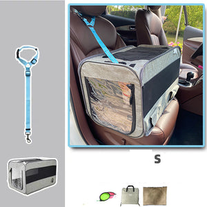 Reistas voor huisdieren, draagbare tas voor huisdieren, opvouwbare stoffen reistas voor huisdierenkooien met afsluitbare veiligheidsritsen